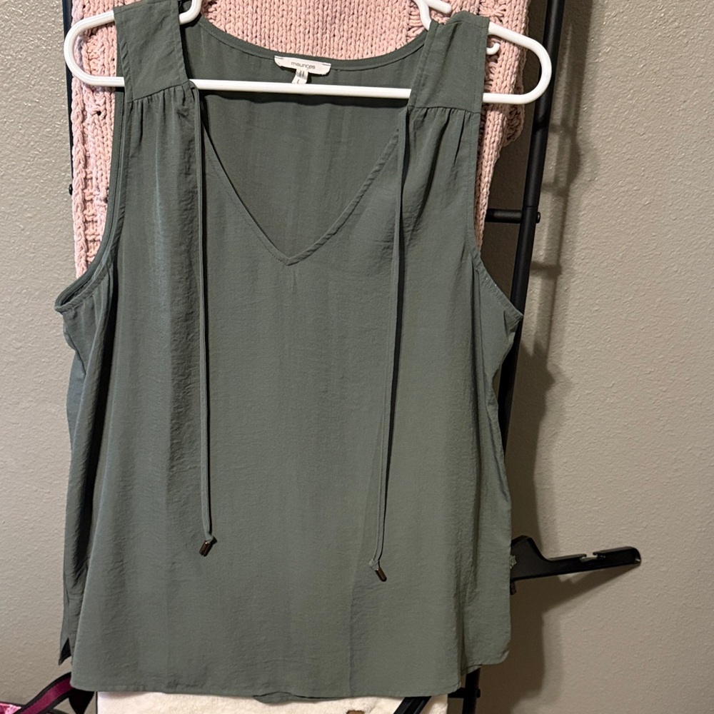 Maurices Olive Green V-Neck Tank Top